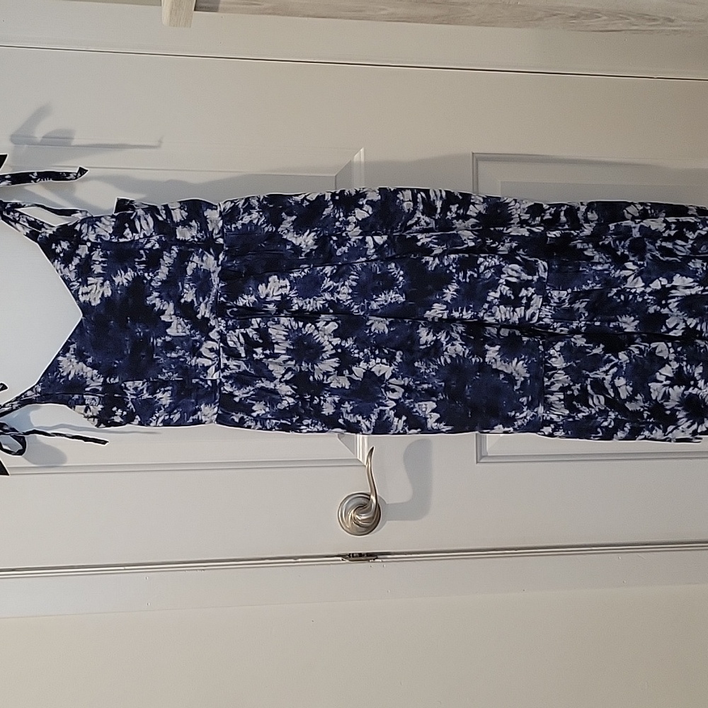 GAP Blue Tie Dye Midi Dress Size 4 - Picture 4 of 9